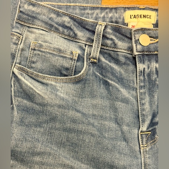 l'agence ABILENE HIGH RISE BABY BOOTCUT SLIT JEANS SIZE 26 - Picture 8 of 12